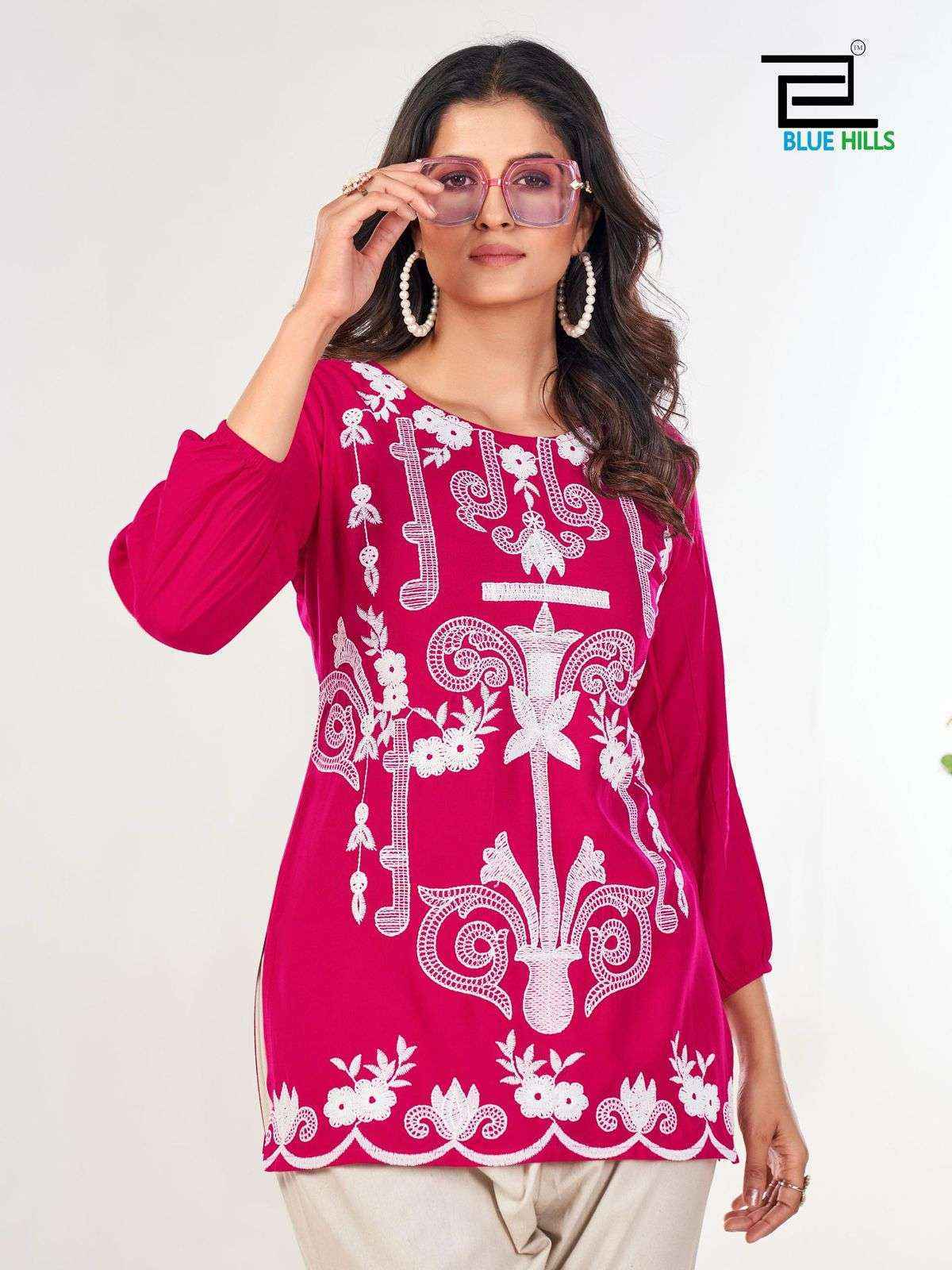 Blue Hills Rabbit Rayon Weastern Top Wholesale Price ( 6 pcs Catalogue )