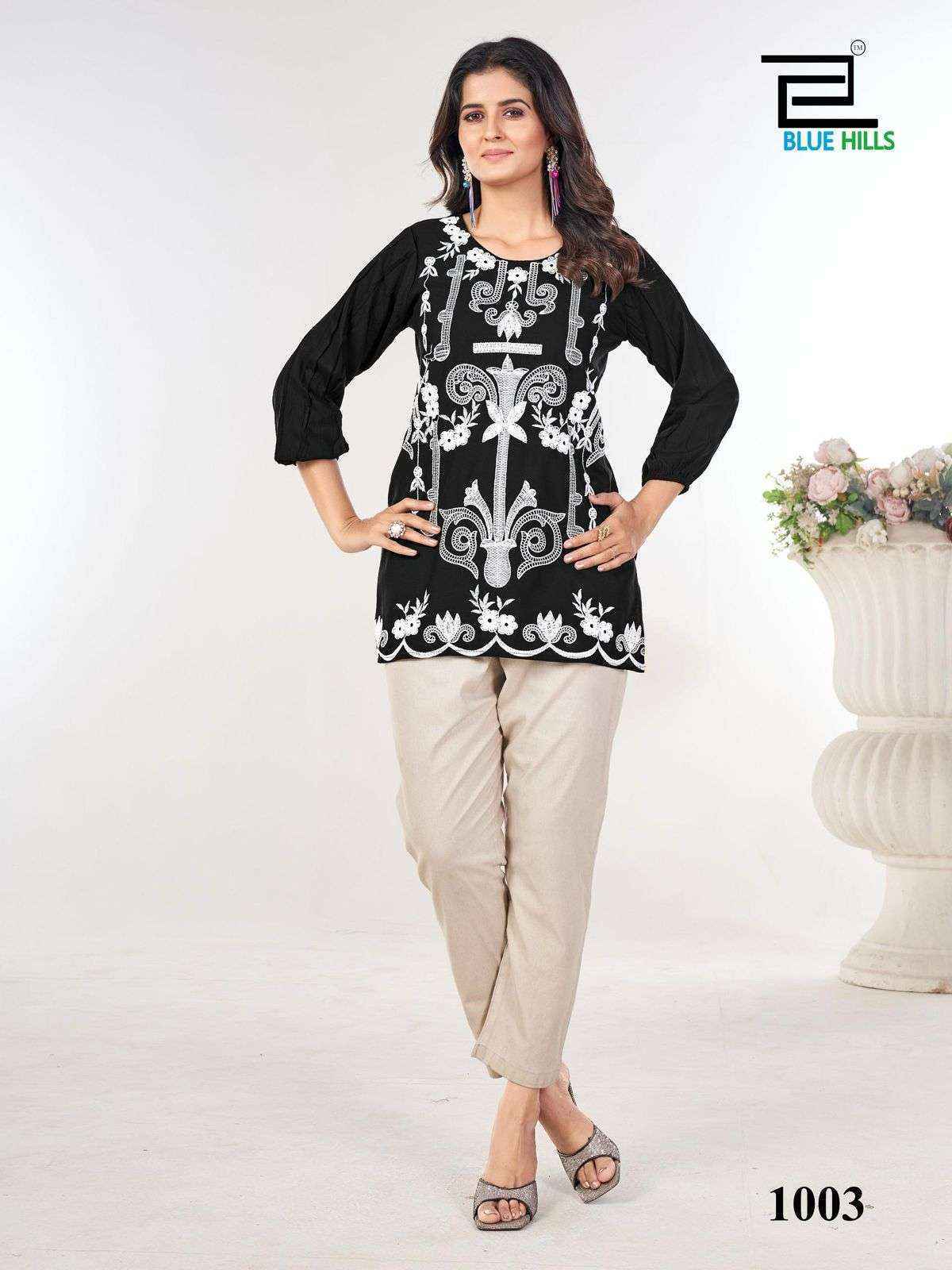Blue Hills Rabbit Rayon Weastern Top Wholesale Price ( 6 pcs Catalogue )