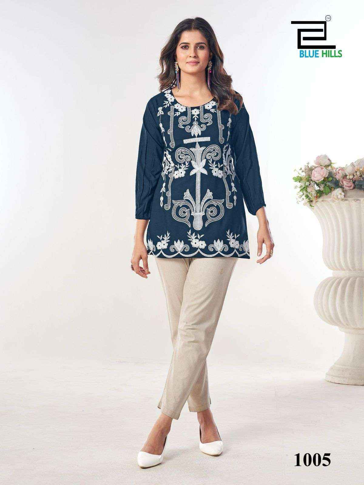 Blue Hills Rabbit Rayon Weastern Top Wholesale Price ( 6 pcs Catalogue )
