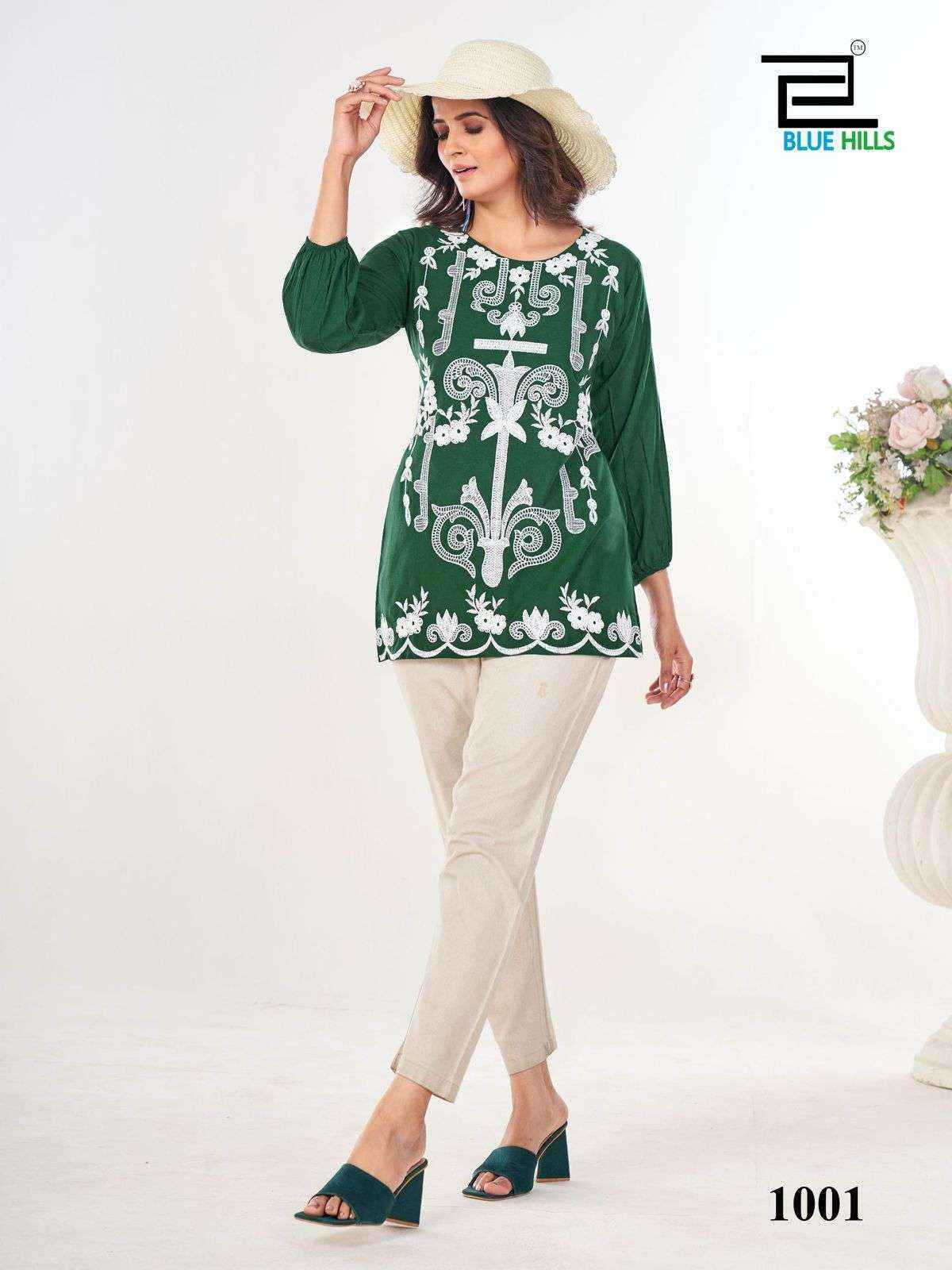 Blue Hills Rabbit Rayon Weastern Top Wholesale Price ( 6 pcs Catalogue )