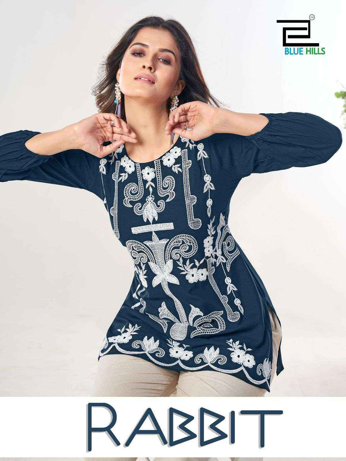 Blue Hills Rabbit Rayon Weastern Top Wholesale Price ( 6 pcs Catalogue )