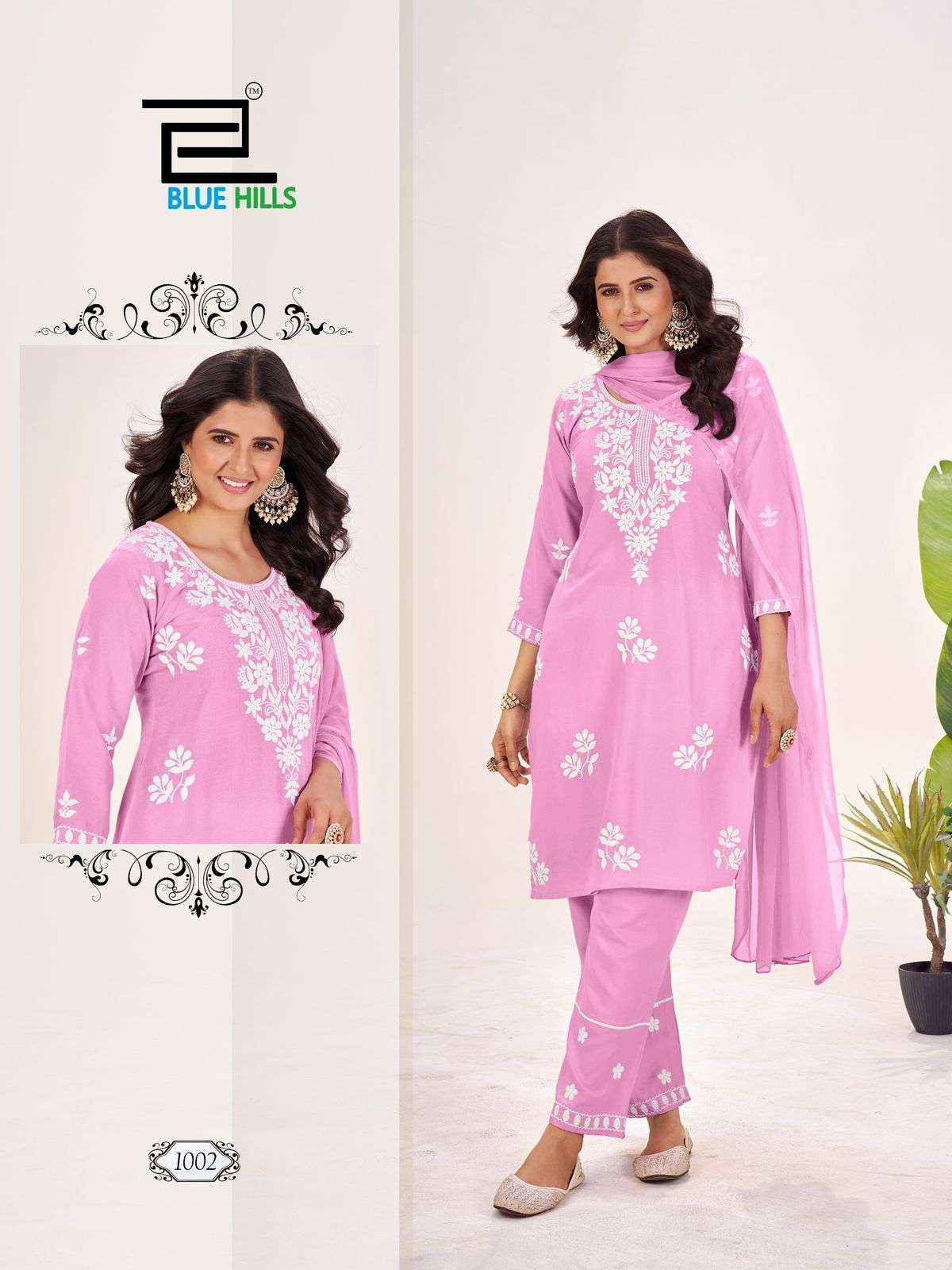 BLUE HILLS SUMMER FEELS RAYON FANCY WORKS LADIES KURTI COMBO SET ( 4 Pcs Catalogue )