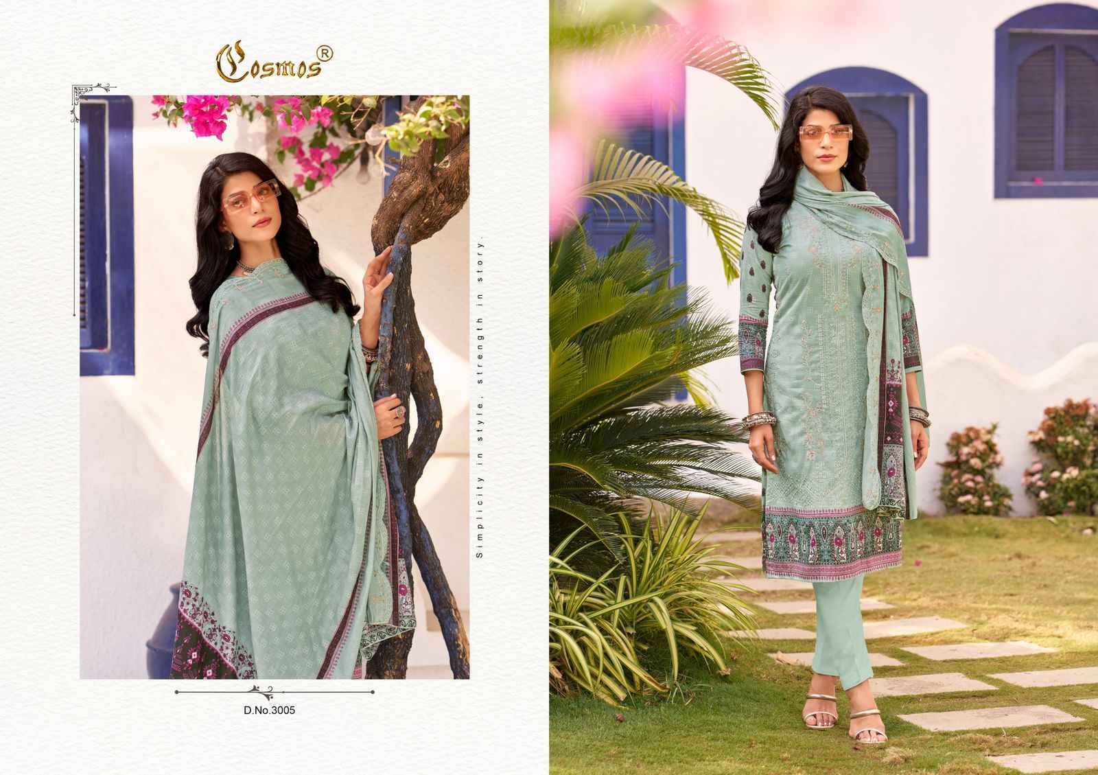 COSMOS BIN SAEED VOL -3 LAWN COTTON WITH HEAVY SELF EMBROIDERY SALWAR KAMEEZ WHOLESALE RATE ( 8 PCS CATALOG )