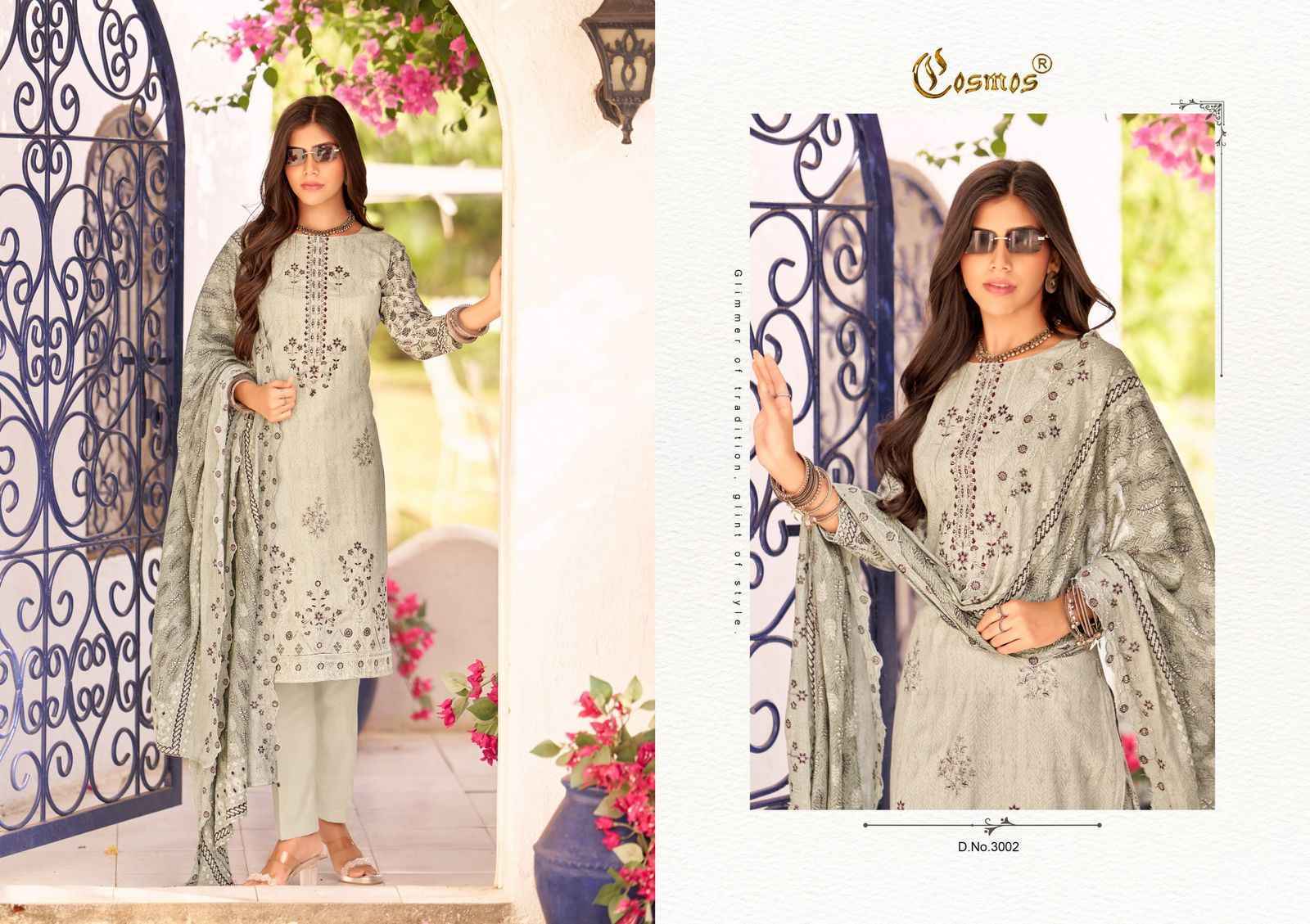 COSMOS BIN SAEED VOL -3 LAWN COTTON WITH HEAVY SELF EMBROIDERY SALWAR KAMEEZ WHOLESALE RATE ( 8 PCS CATALOG )