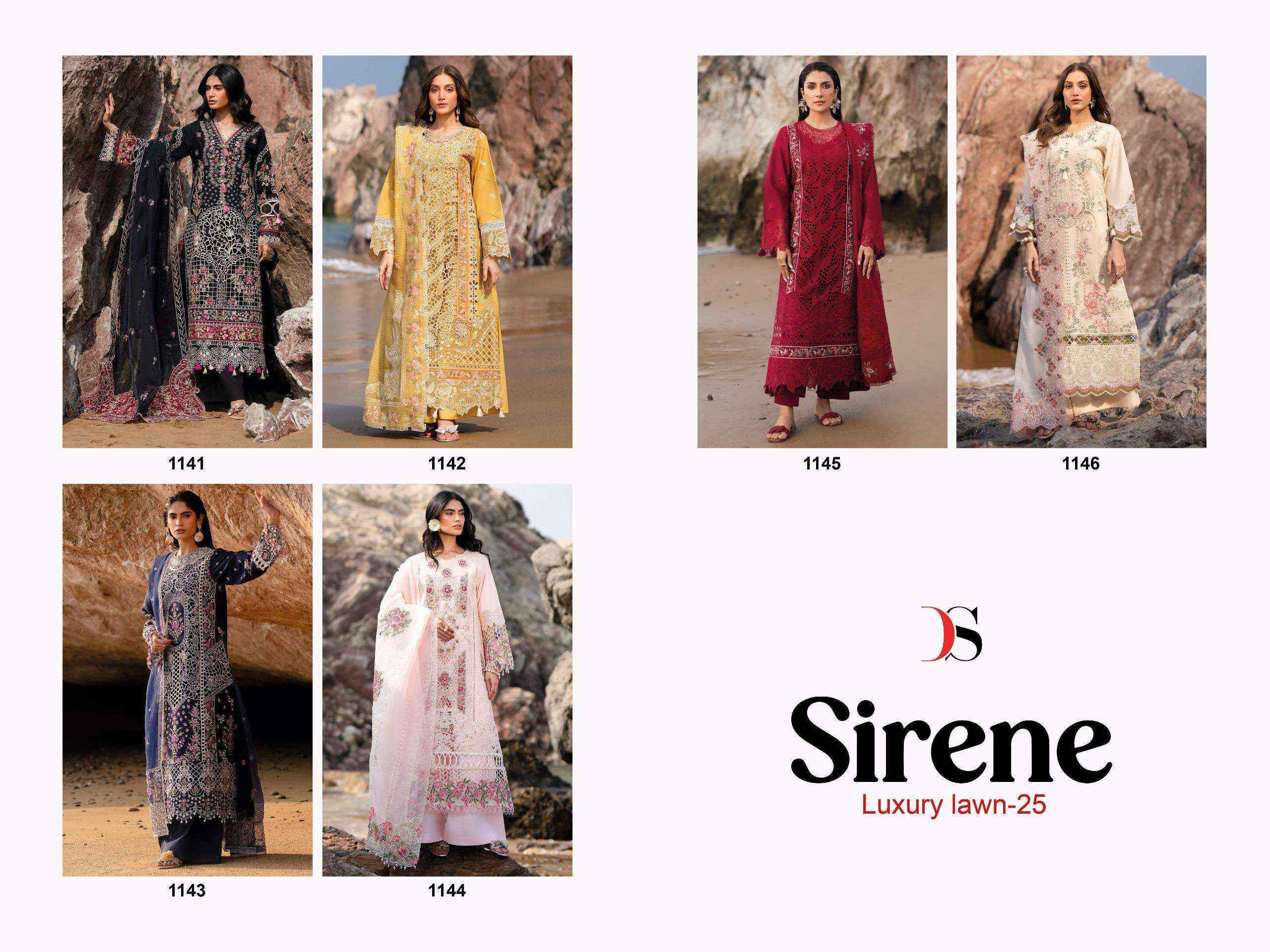 Deepsy Suits Sirene Luxury Lawn 25 Cotton Dress Material - Wholesale Factory ( 6 pcs Catalogue )
