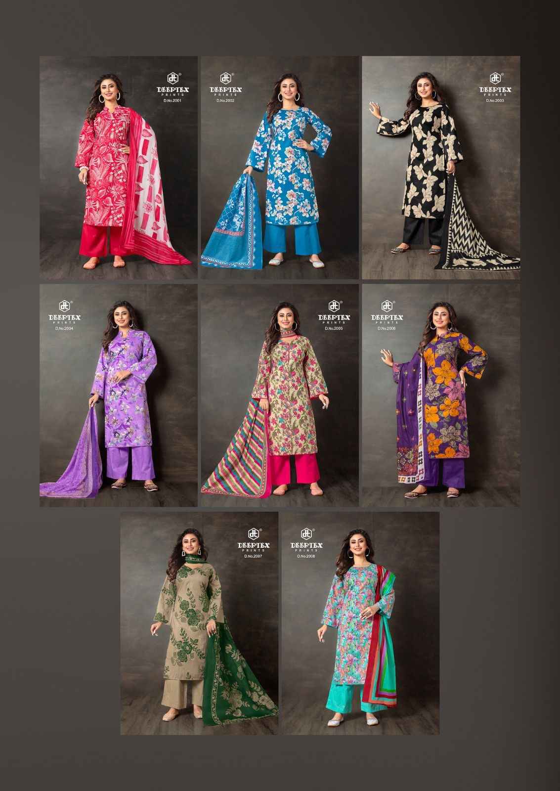 Deeptex Aalia Afreen Vol 2 Lawn Cotton Dress Material New Catalog ( 8 pcs Catalogue )