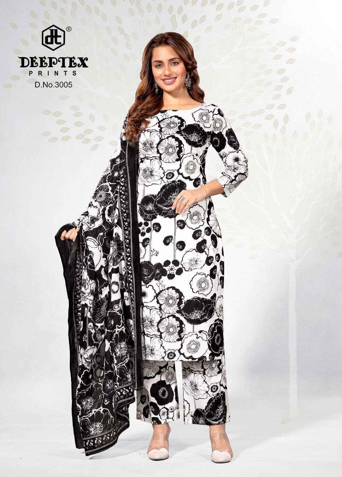 Deeptex Aaliza Black & White Special Vol 3 Cotton Dress Material Surat Wholesale ( 10 pcs Catalogue )