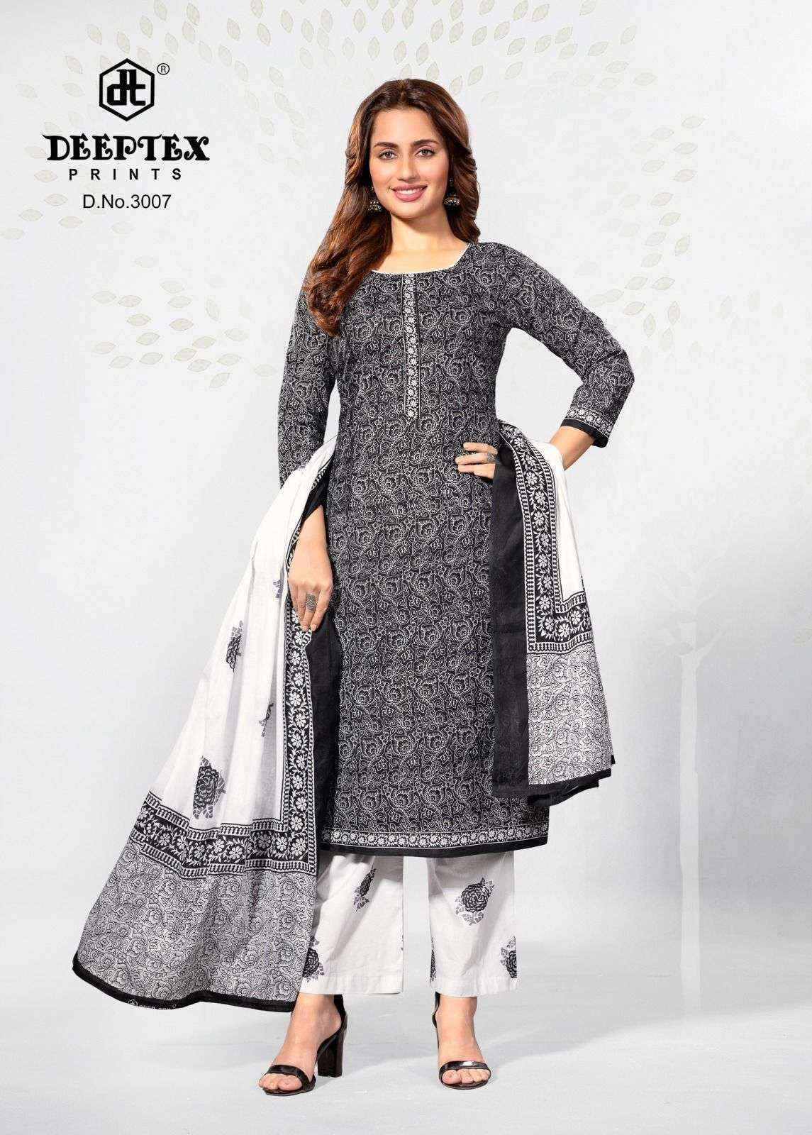 Deeptex Aaliza Black & White Special Vol 3 Cotton Dress Material Surat Wholesale ( 10 pcs Catalogue )