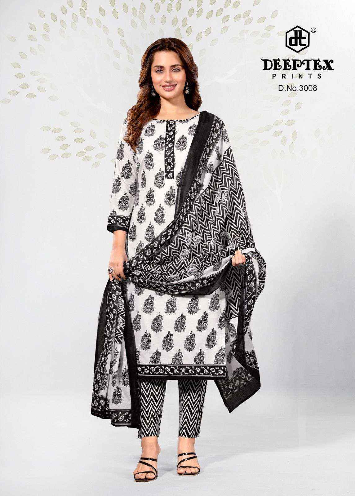 Deeptex Aaliza Black & White Special Vol 3 Cotton Dress Material Surat Wholesale ( 10 pcs Catalogue )