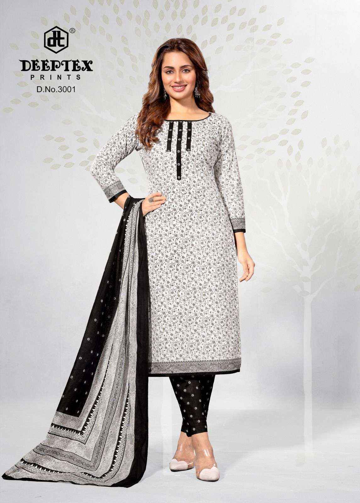 Deeptex Aaliza Black & White Special Vol 3 Cotton Dress Material Surat Wholesale ( 10 pcs Catalogue )