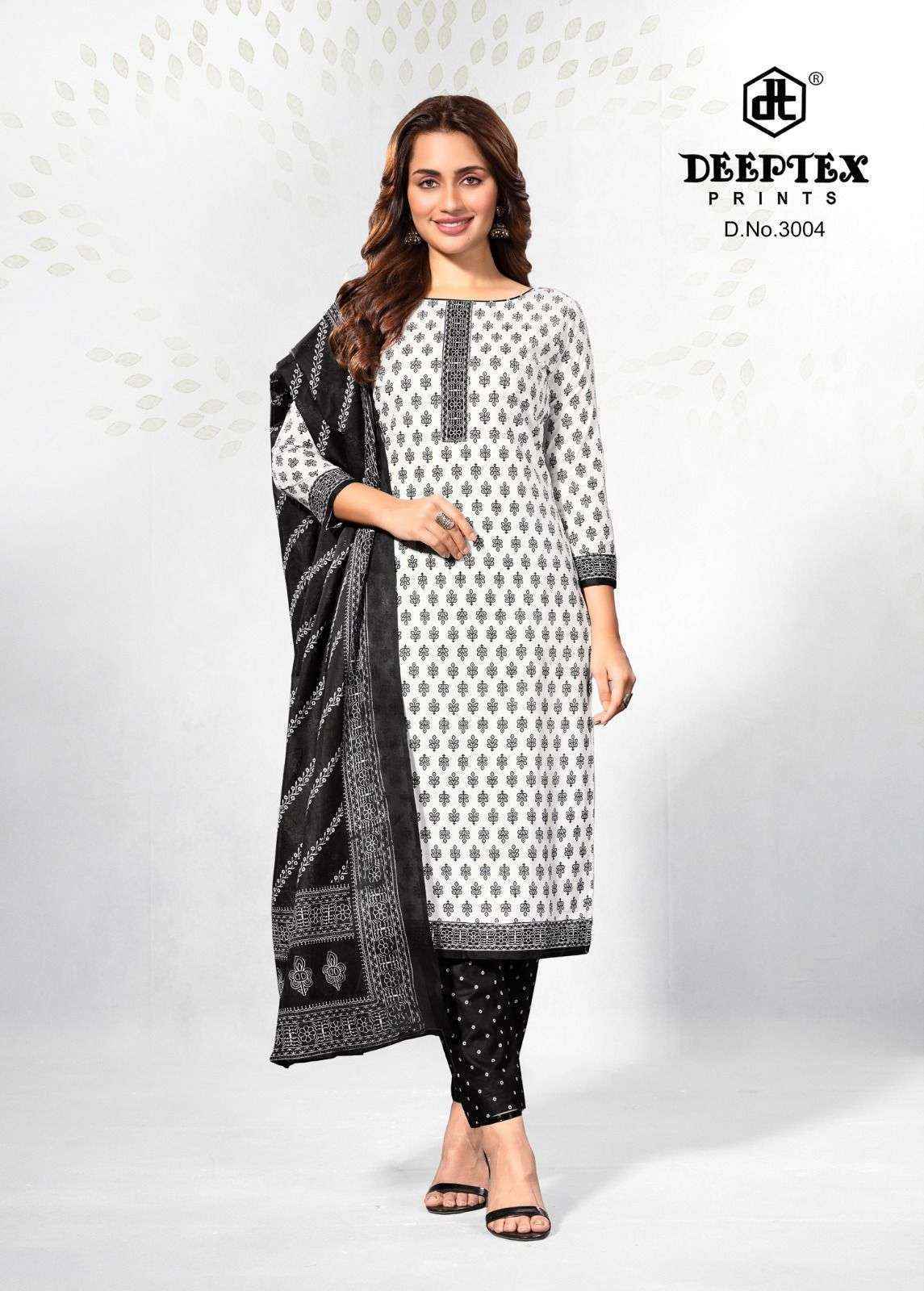 Deeptex Aaliza Black & White Special Vol 3 Cotton Dress Material Surat Wholesale ( 10 pcs Catalogue )