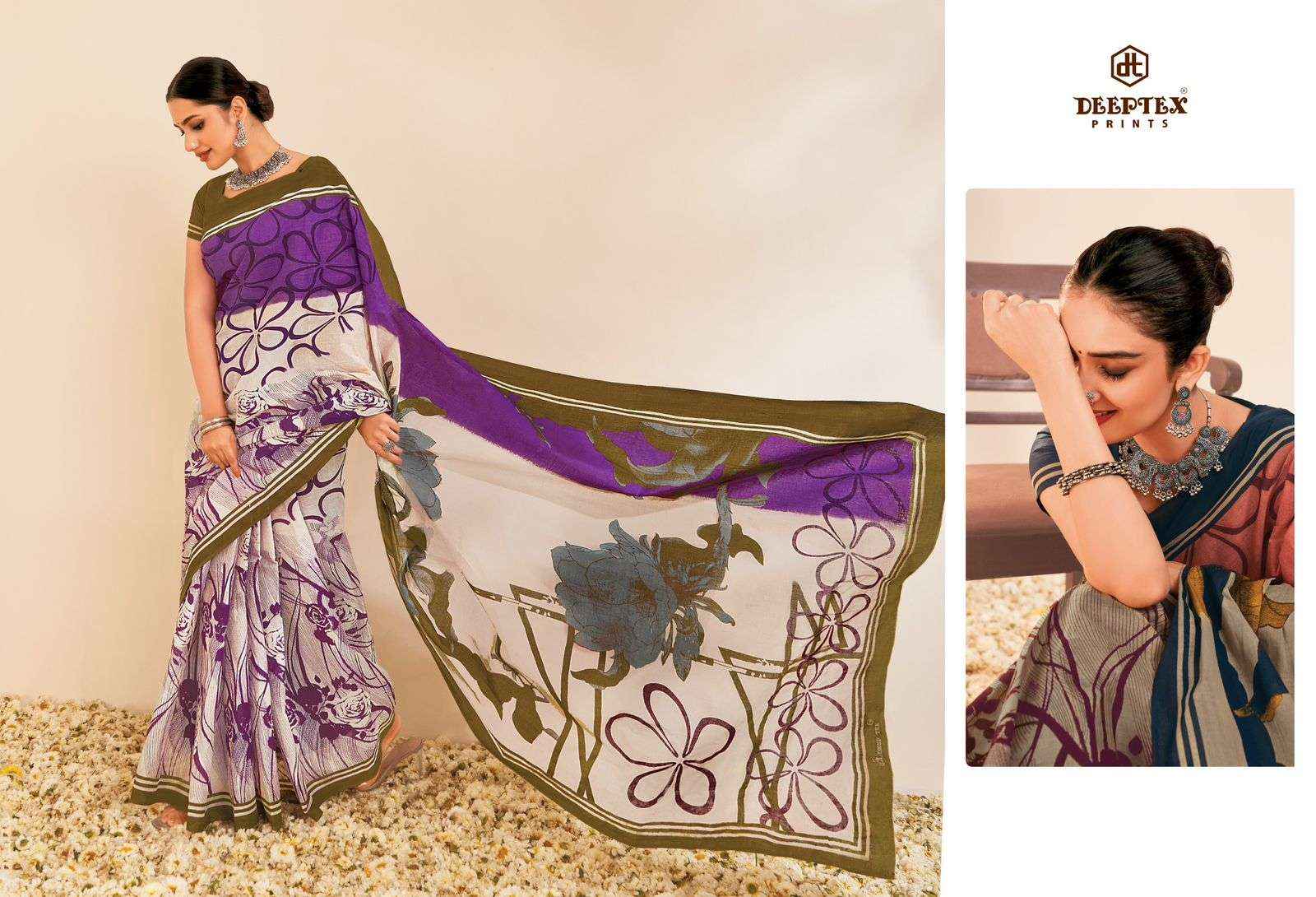 Deeptex Mother India Vol 56 Printed Pure Cotton Saree Wholesale Price ( 30 Pcs Catalogue )