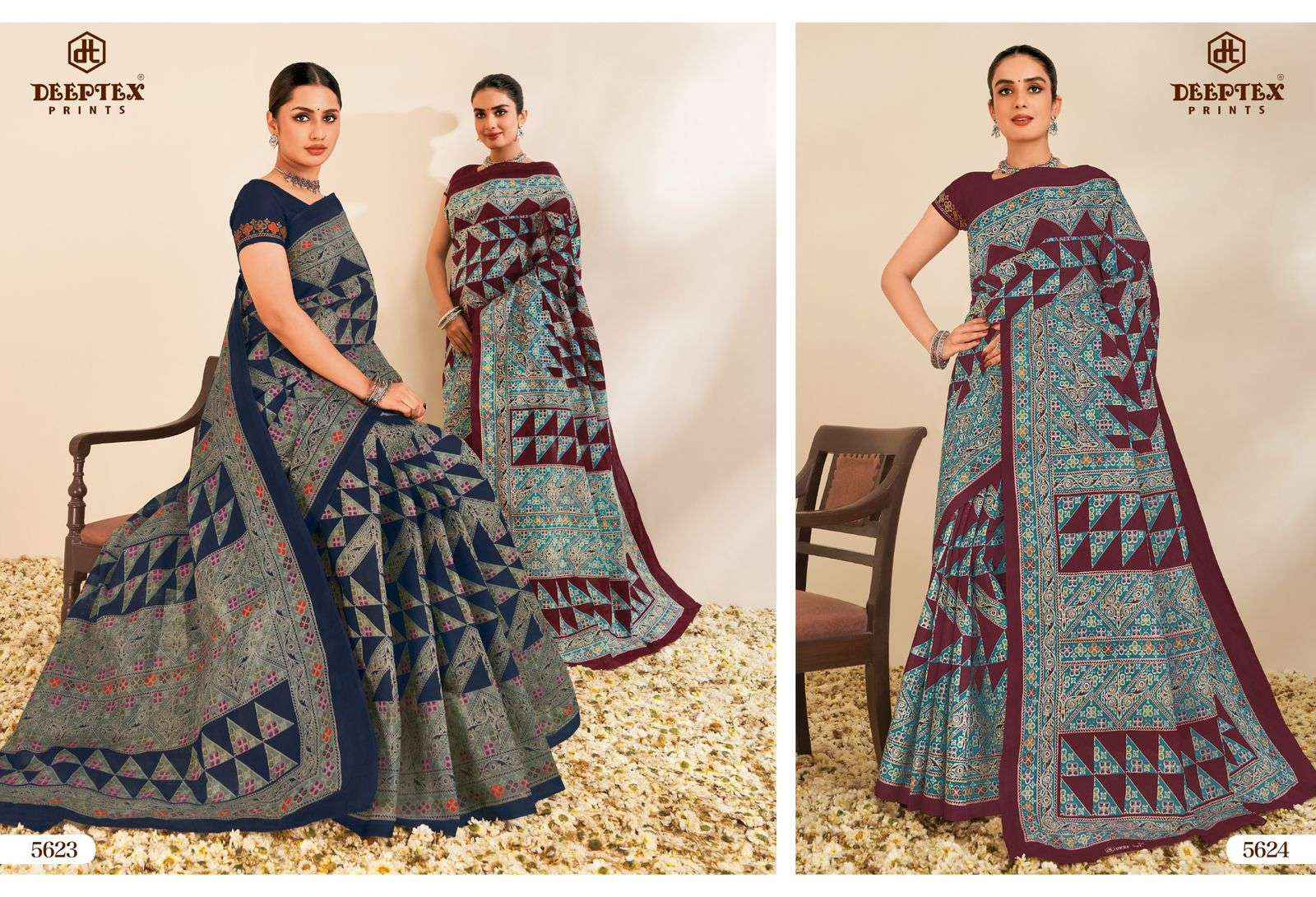 Deeptex Mother India Vol 56 Printed Pure Cotton Saree Wholesale Price ( 30 Pcs Catalogue )
