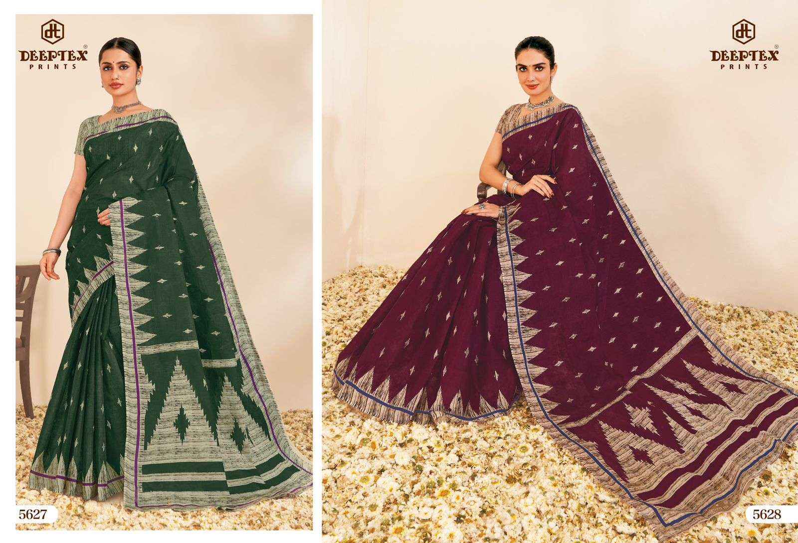 Deeptex Mother India Vol 56 Printed Pure Cotton Saree Wholesale Price ( 30 Pcs Catalogue )