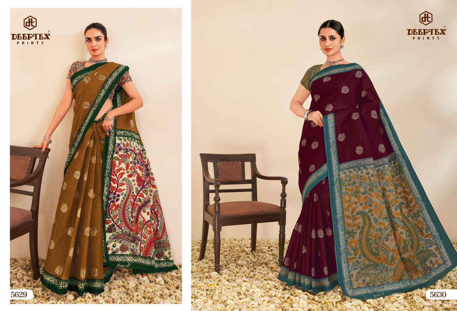 Deeptex Mother India Vol 56 Printed Pure Cotton Saree Wholesale Price ( 30 Pcs Catalogue )