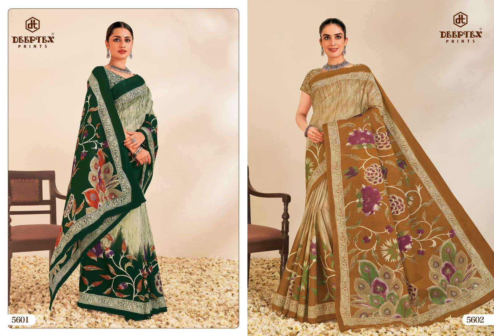 Deeptex Mother India Vol 56 Printed Pure Cotton Saree Wholesale Price ( 30 Pcs Catalogue )