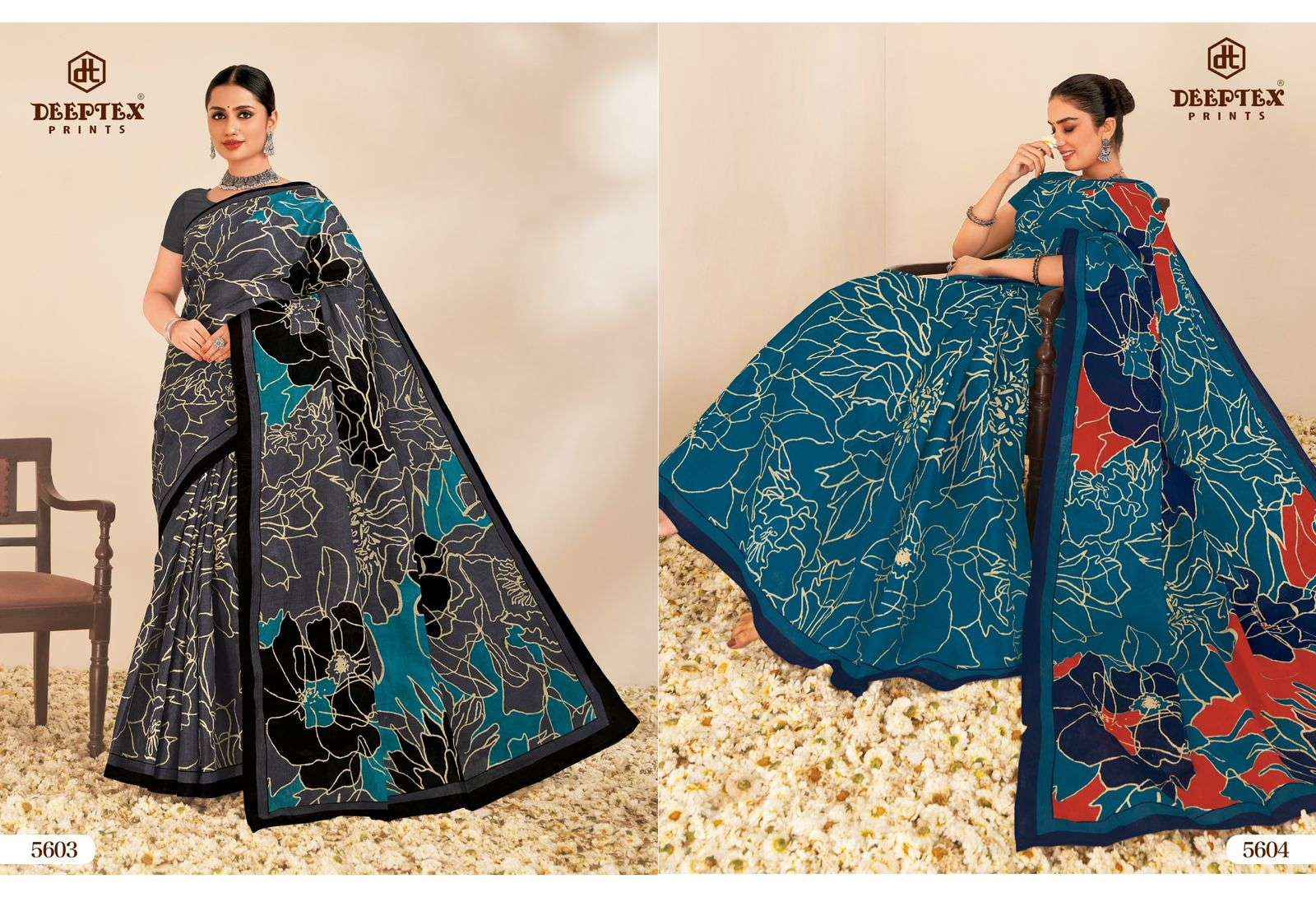 Deeptex Mother India Vol 56 Printed Pure Cotton Saree Wholesale Price ( 30 Pcs Catalogue )