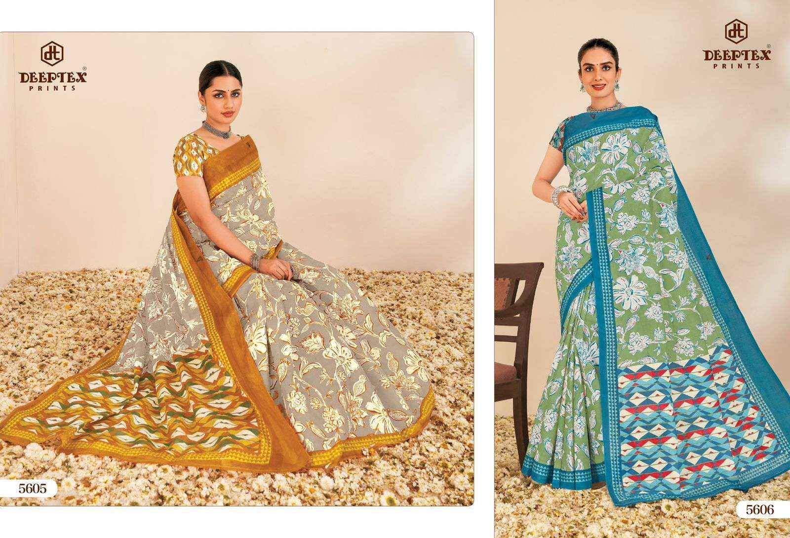 Deeptex Mother India Vol 56 Printed Pure Cotton Saree Wholesale Price ( 30 Pcs Catalogue )