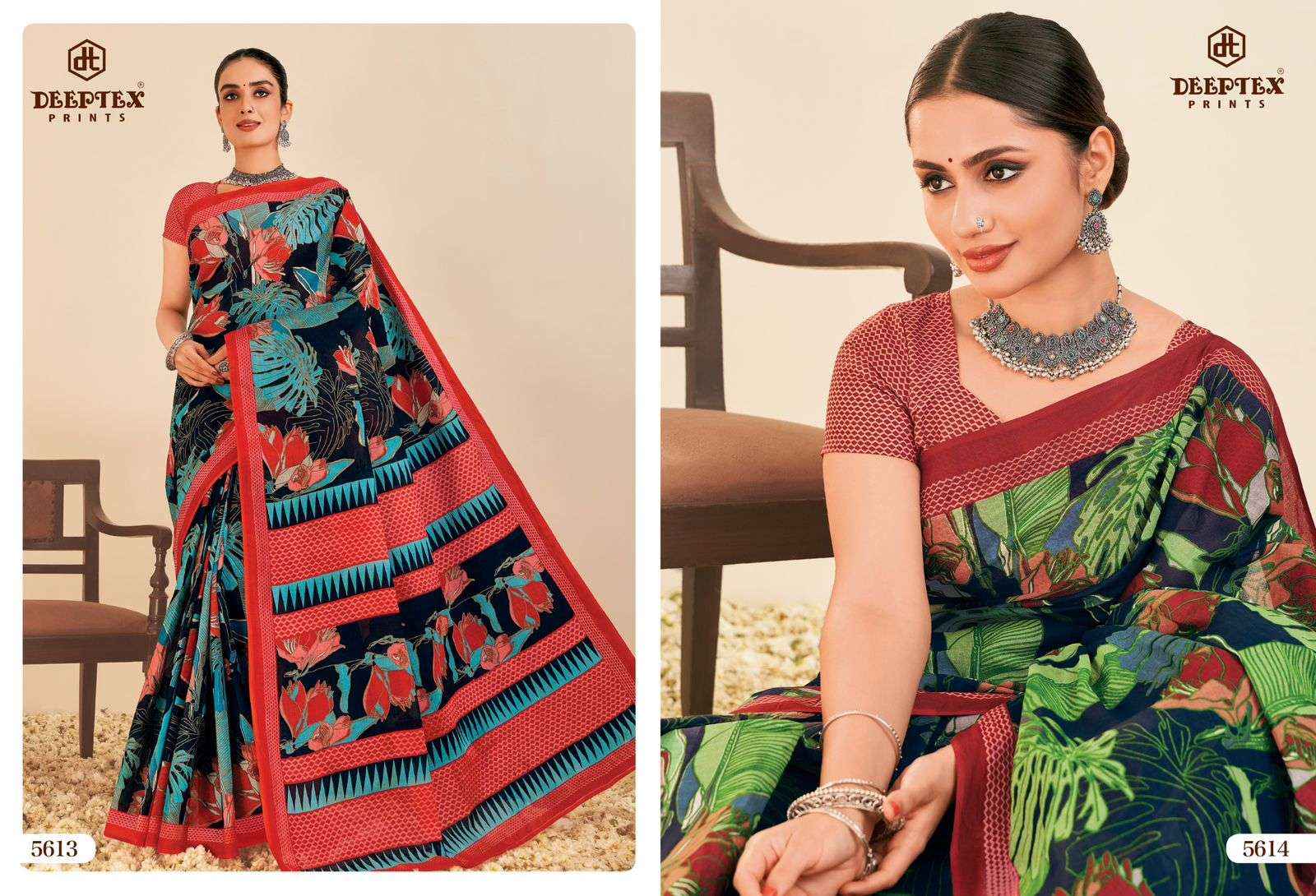 Deeptex Mother India Vol 56 Printed Pure Cotton Saree Wholesale Price ( 30 Pcs Catalogue )