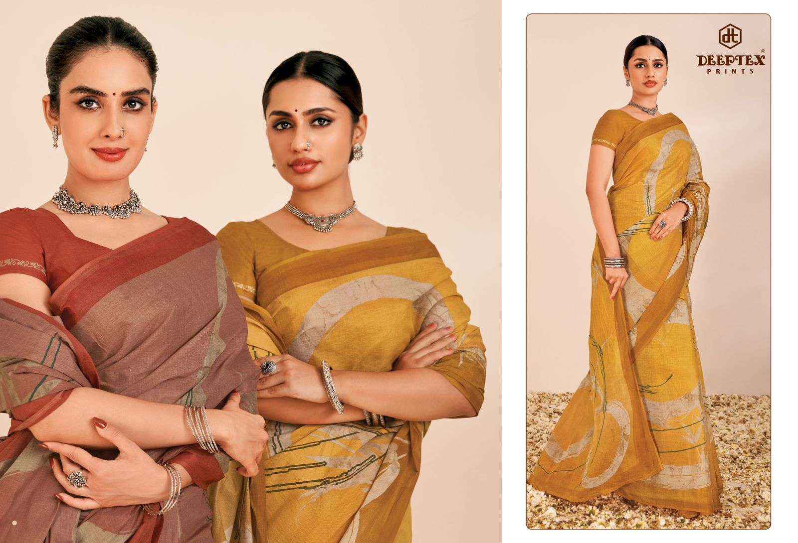 Deeptex Mother India Vol 56 Printed Pure Cotton Saree Wholesale Price ( 30 Pcs Catalogue )