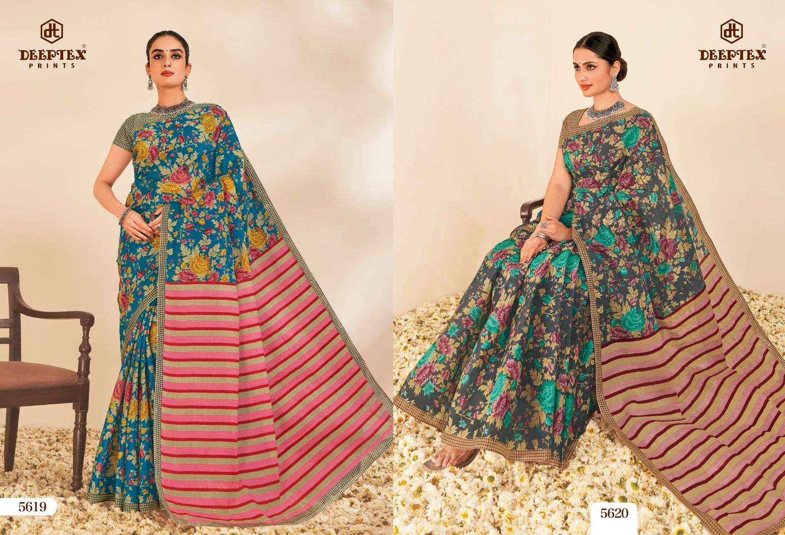 Deeptex Mother India Vol 56 Printed Pure Cotton Saree Wholesale Price ( 30 Pcs Catalogue )