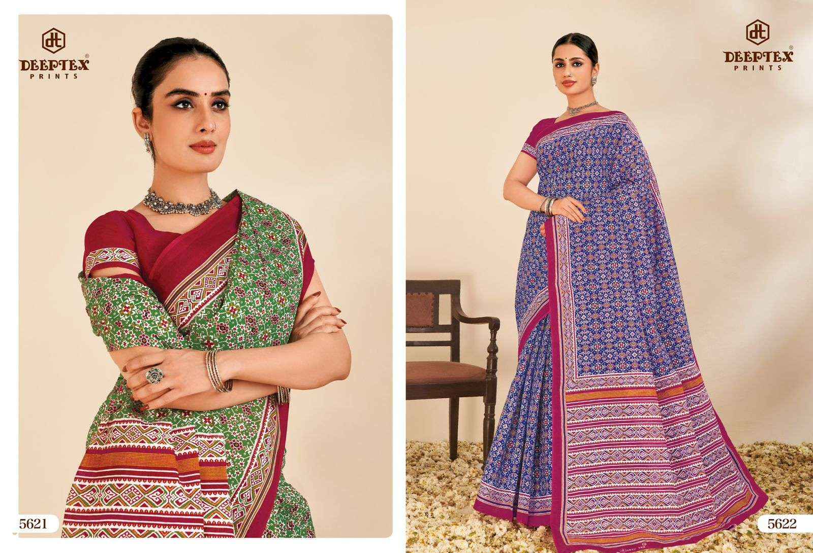 Deeptex Mother India Vol 56 Printed Pure Cotton Saree Wholesale Price ( 30 Pcs Catalogue )