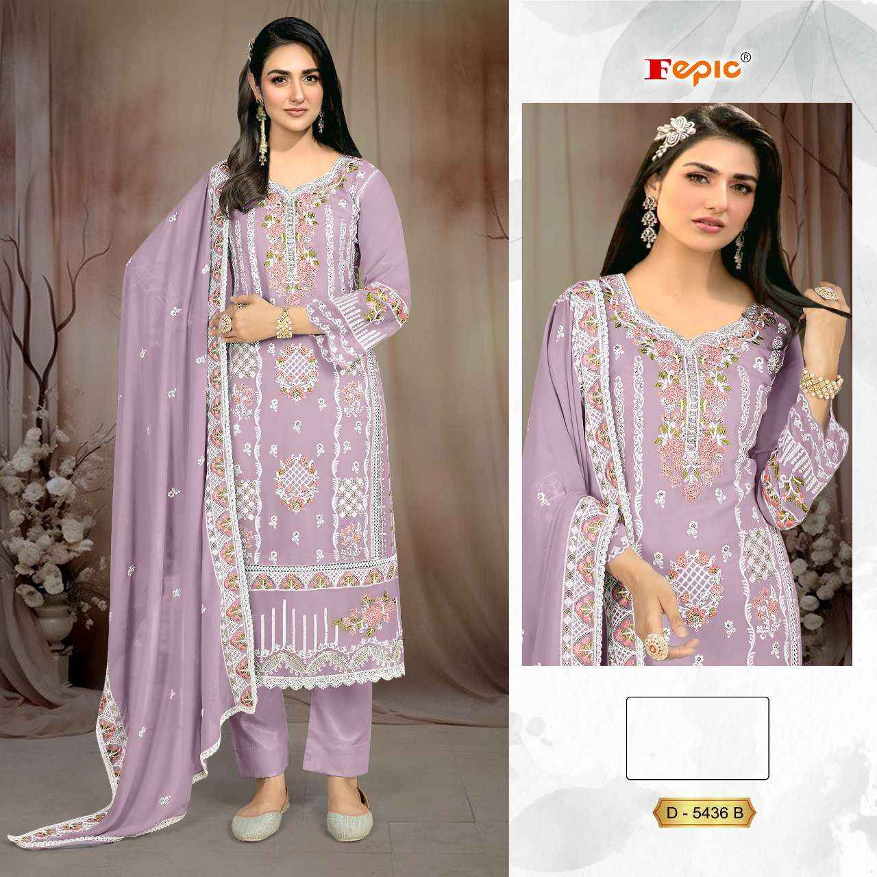 FEPIC ROSEMEEN C 5436 GEORGETTE EMBROIDERED PAKISTANI SUIT WHOLESALE PRICE ( 4 PCS CATALOG )