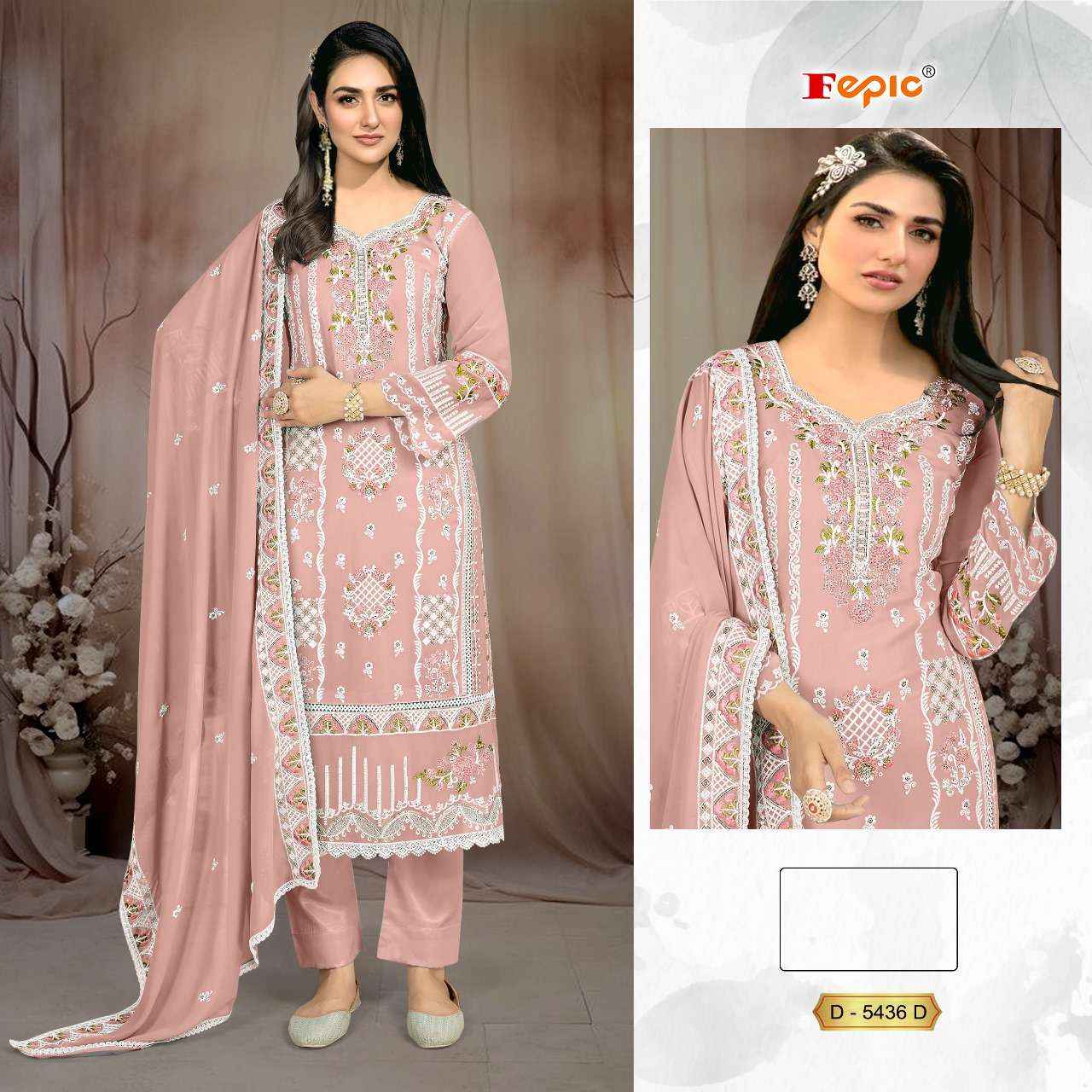 FEPIC ROSEMEEN C 5436 GEORGETTE EMBROIDERED PAKISTANI SUIT WHOLESALE PRICE ( 4 PCS CATALOG )