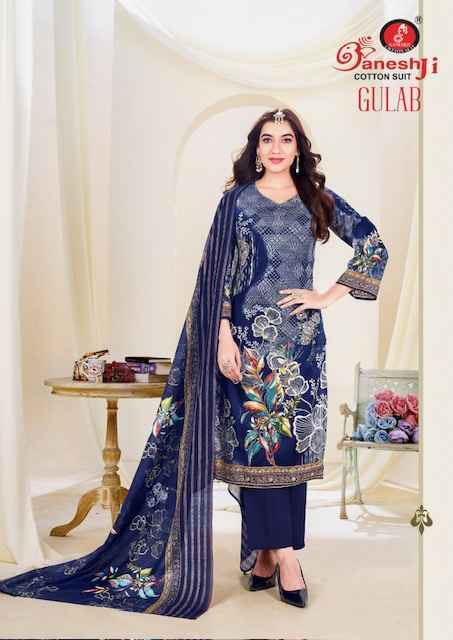 Ganesh Ji Gulab Vol 1 Cotton Dress Material Online Shopping ( 8 pcs Catalogue )