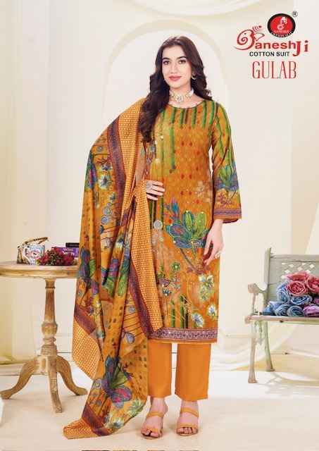 Ganesh Ji Gulab Vol 1 Cotton Dress Material Online Shopping ( 8 pcs Catalogue )