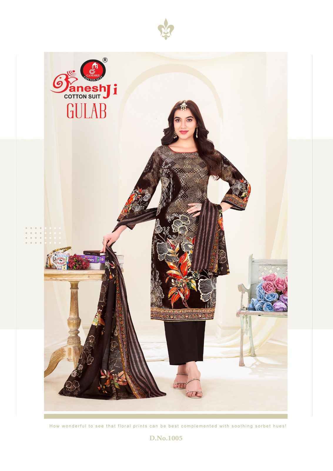Ganesh Ji Gulab Vol 1 Cotton Dress Material Online Shopping ( 8 pcs Catalogue )