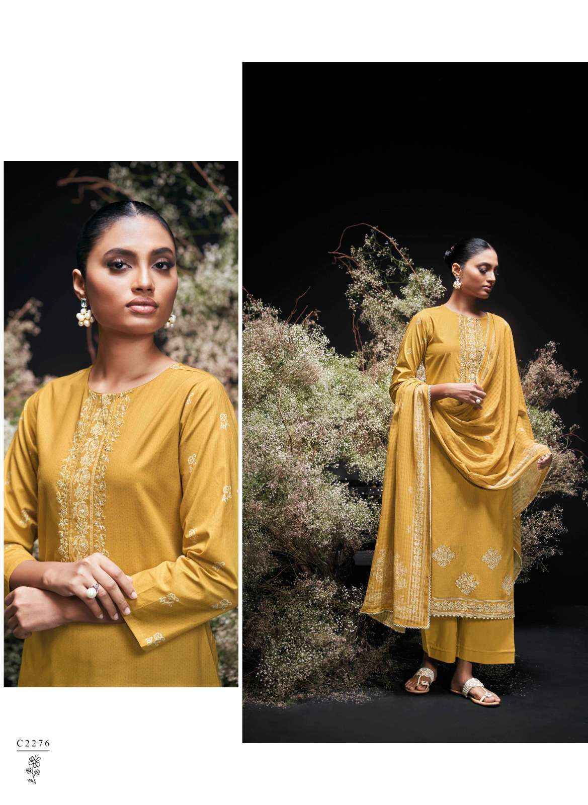 Ganga Enzi Cotton Salwar Kameez Wholesale Rate ( 6 Pcs Catalog )