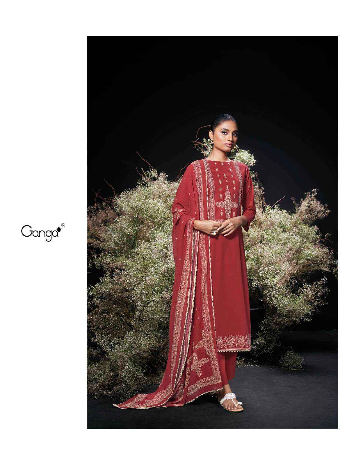 Ganga Enzi Cotton Salwar Kameez Wholesale Rate ( 6 Pcs Catalog )