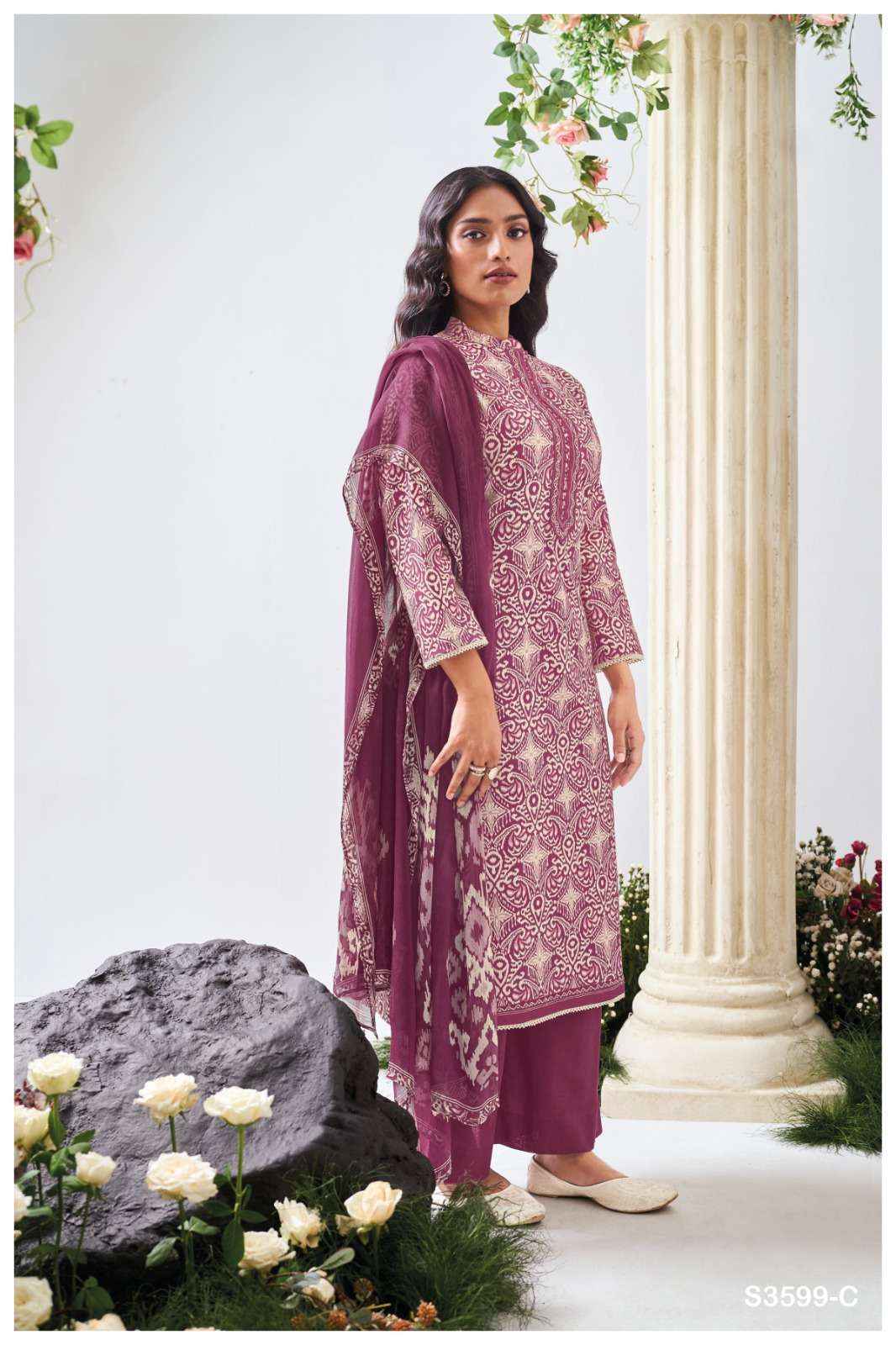 Ganga Fashion Christa 3599 Pure Cotton Fancy Ladies Dress Salwar Kameez Wholesale Rate ( 4 Pcs Catalog )