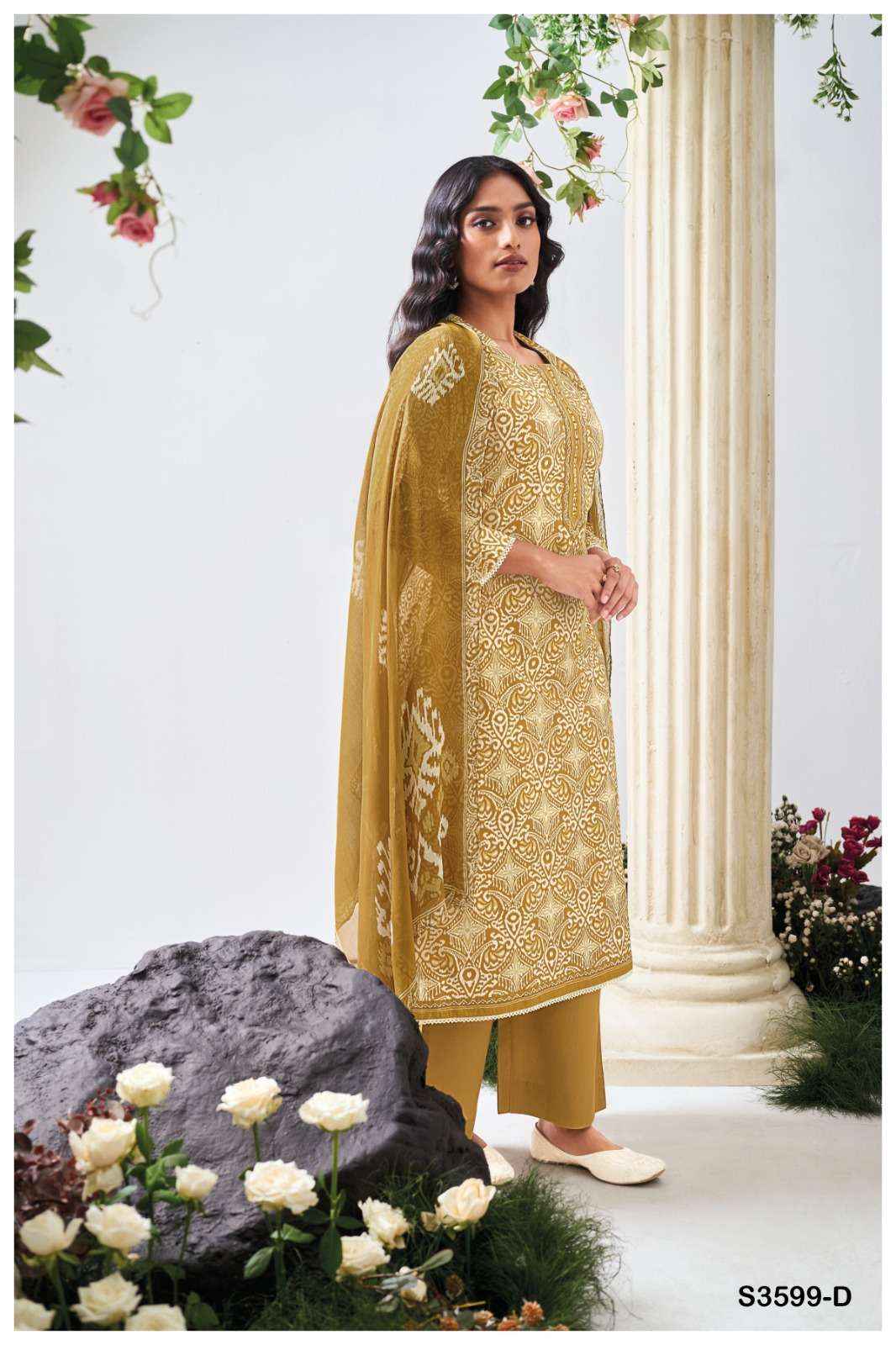 Ganga Fashion Christa 3599 Pure Cotton Fancy Ladies Dress Salwar Kameez Wholesale Rate ( 4 Pcs Catalog )