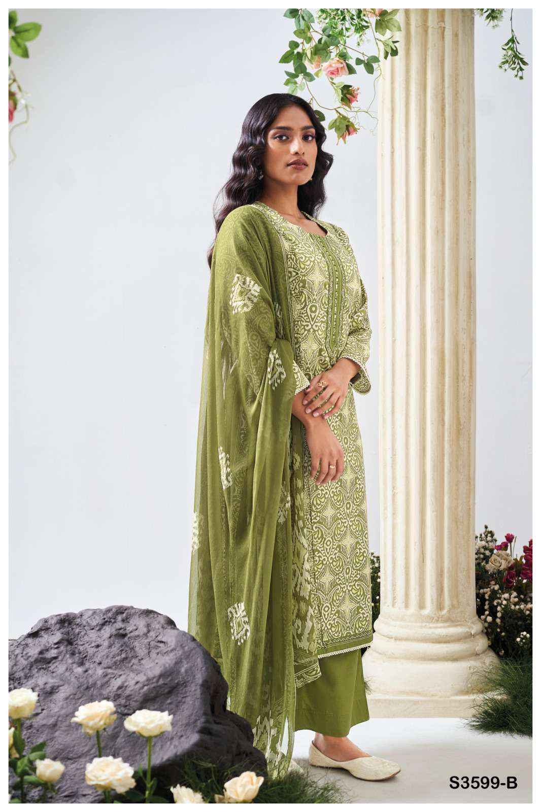 Ganga Fashion Christa 3599 Pure Cotton Fancy Ladies Dress Salwar Kameez Wholesale Rate ( 4 Pcs Catalog )
