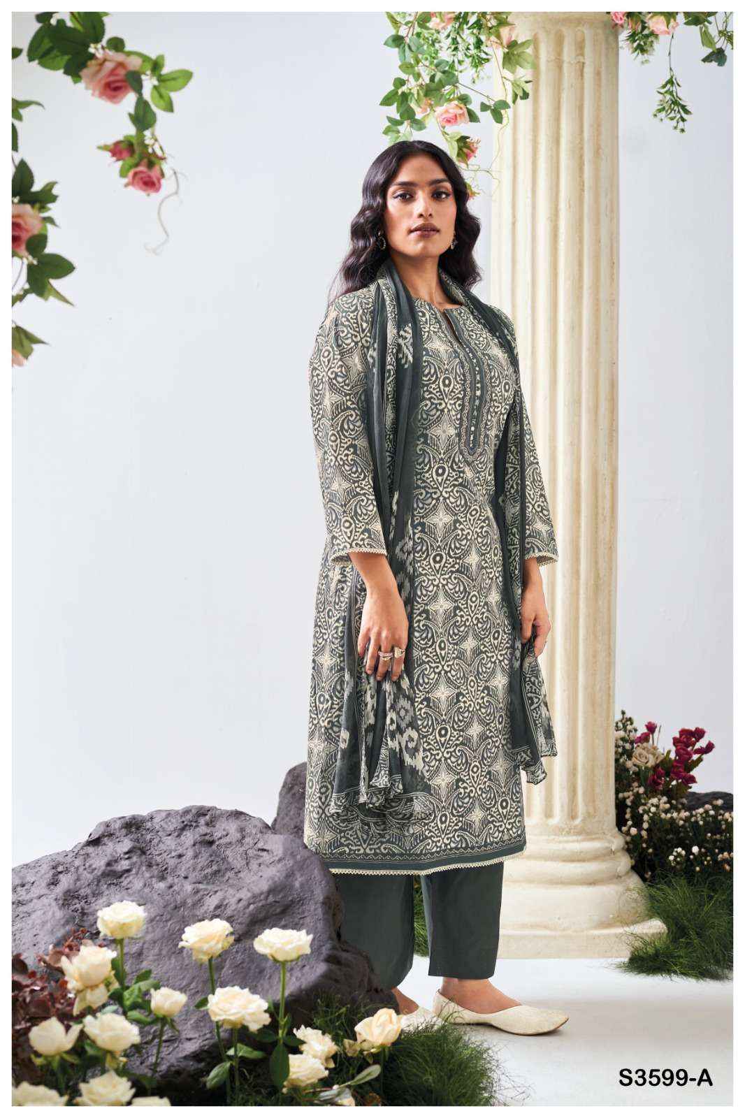 Ganga Fashion Christa 3599 Pure Cotton Fancy Ladies Dress Salwar Kameez Wholesale Rate ( 4 Pcs Catalog )