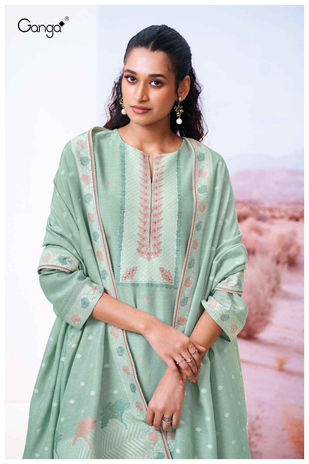 Ganga Fashion Cracia 3517 Premium Designs Silk Suit Salwar Kameez Wholesale Rate ( 2 Pcs Catalog )
