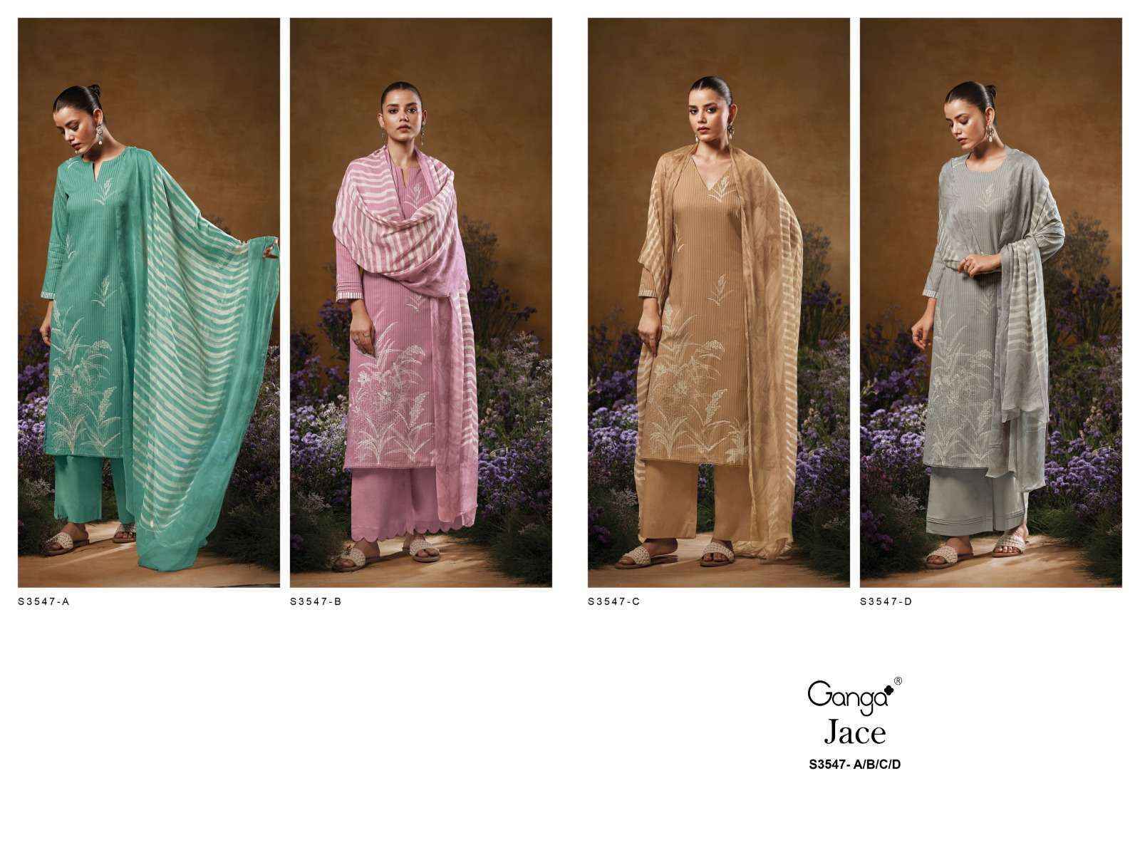Ganga Jace 3547 Cotton Salwar Kameez Wholesale Rate ( 4 Pcs Catalog )