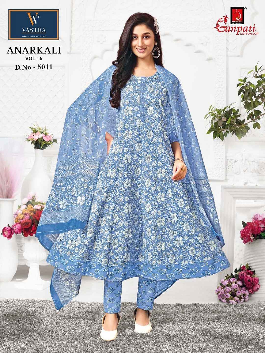 GANPATI ANARKALI VOL-5 HEAVY COTTON ANARKALI READYMADE SUITS ( 12 PCS CATALOGUE )