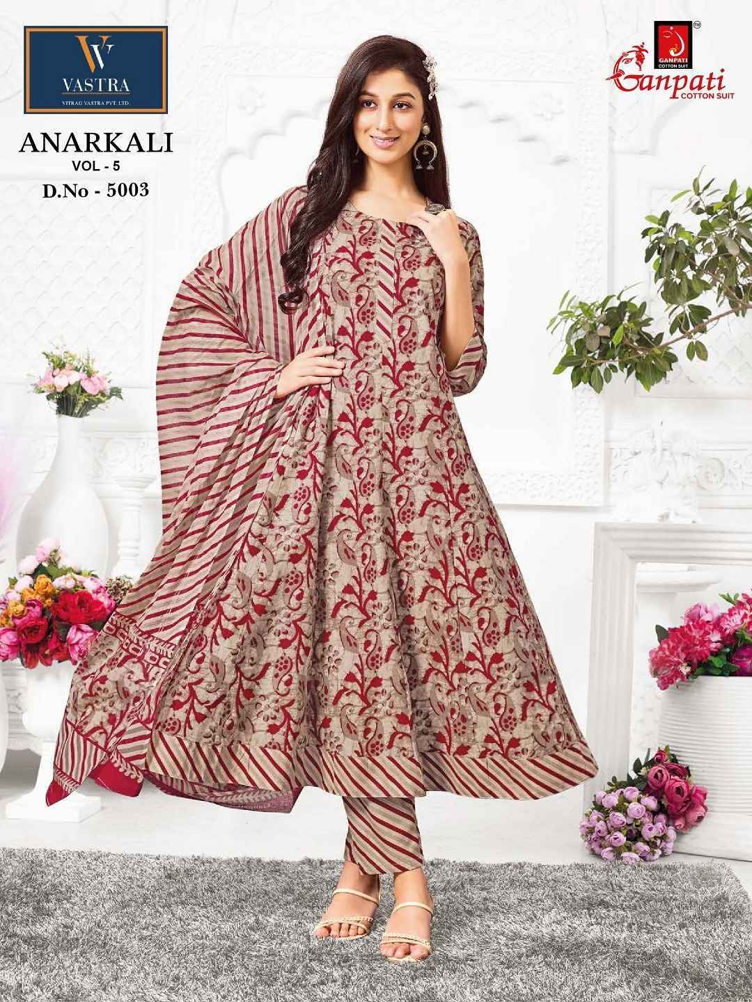 GANPATI ANARKALI VOL-5 HEAVY COTTON ANARKALI READYMADE SUITS ( 12 PCS CATALOGUE )