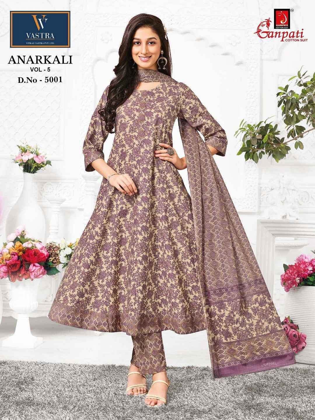 GANPATI ANARKALI VOL-5 HEAVY COTTON ANARKALI READYMADE SUITS ( 12 PCS CATALOGUE )