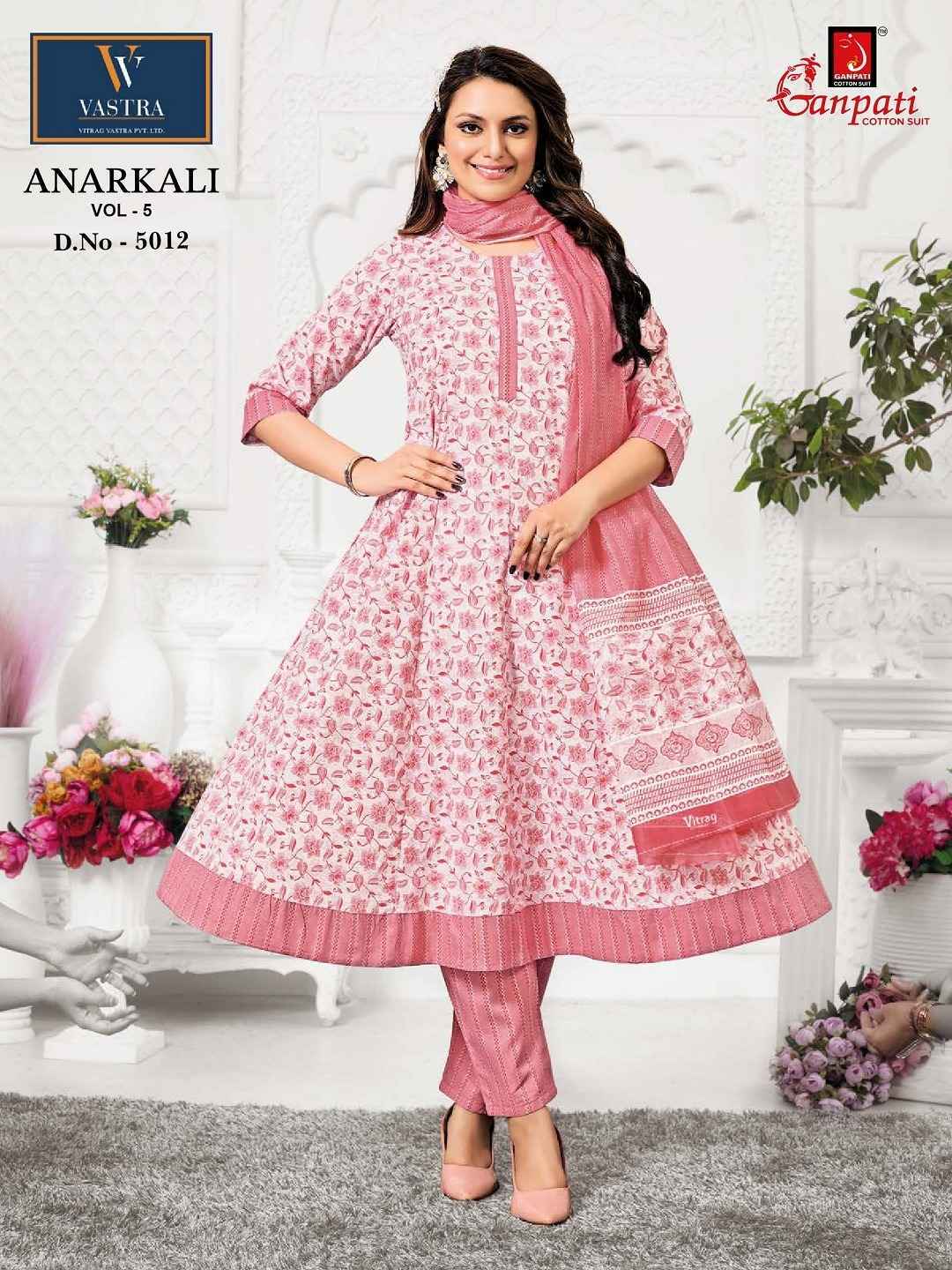 GANPATI ANARKALI VOL-5 HEAVY COTTON ANARKALI READYMADE SUITS ( 12 PCS CATALOGUE )