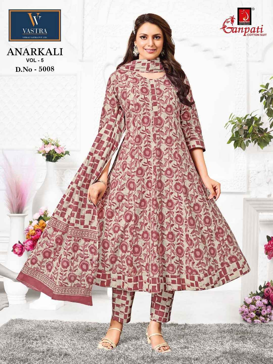 GANPATI ANARKALI VOL-5 HEAVY COTTON ANARKALI READYMADE SUITS ( 12 PCS CATALOGUE )