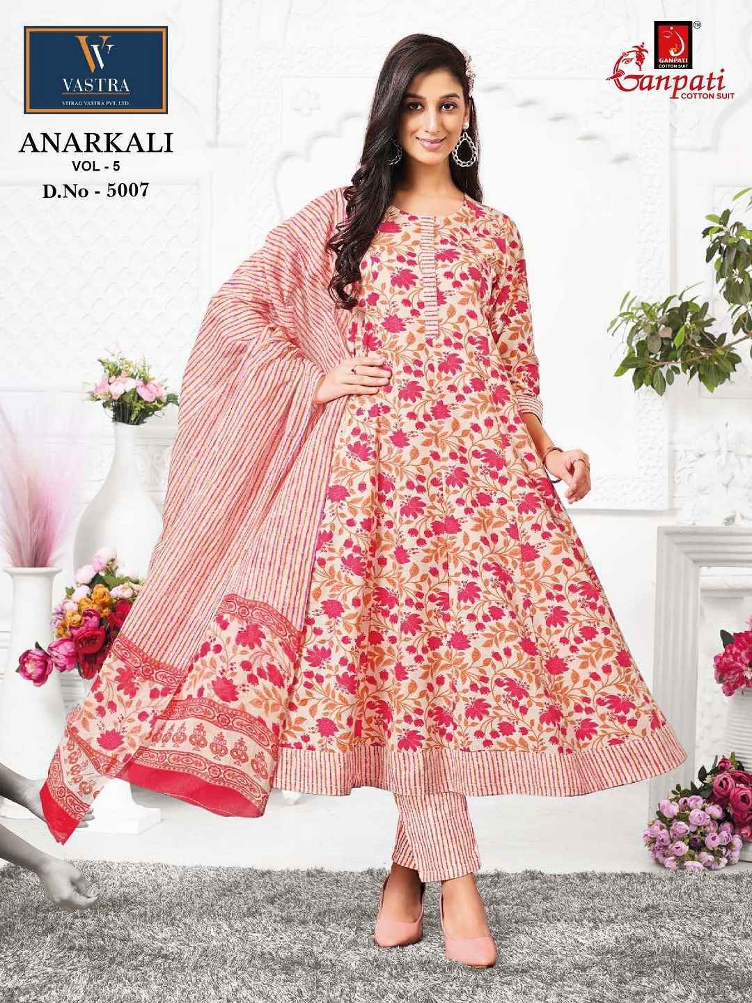 GANPATI ANARKALI VOL-5 HEAVY COTTON ANARKALI READYMADE SUITS ( 12 PCS CATALOGUE )