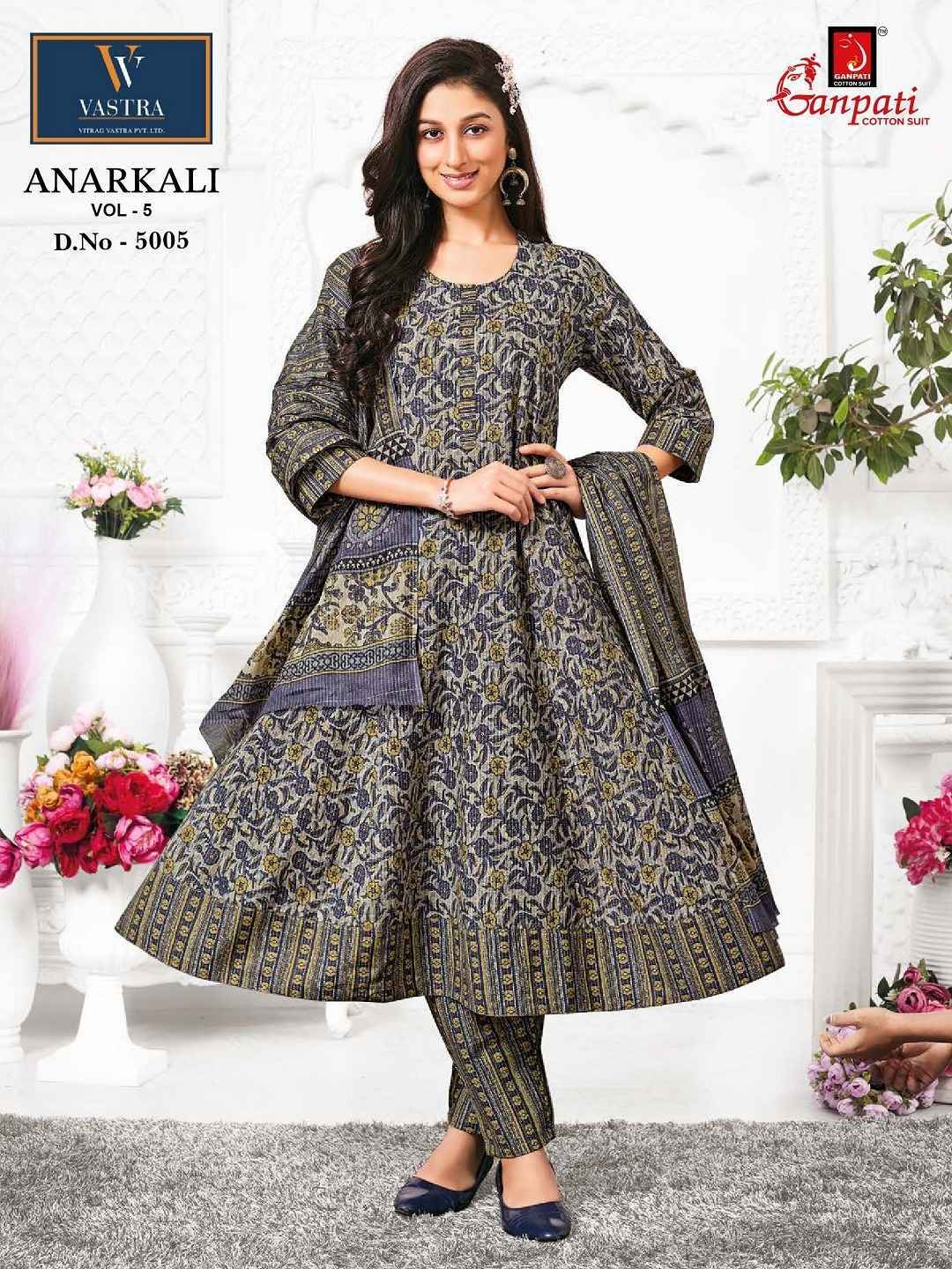 GANPATI ANARKALI VOL-5 HEAVY COTTON ANARKALI READYMADE SUITS ( 12 PCS CATALOGUE )