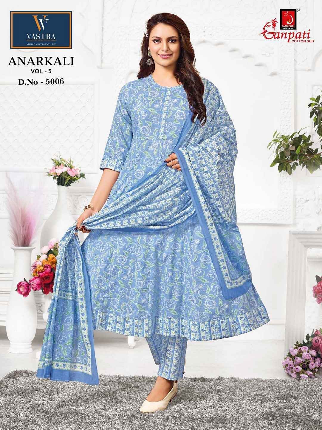 GANPATI ANARKALI VOL-5 HEAVY COTTON ANARKALI READYMADE SUITS ( 12 PCS CATALOGUE )