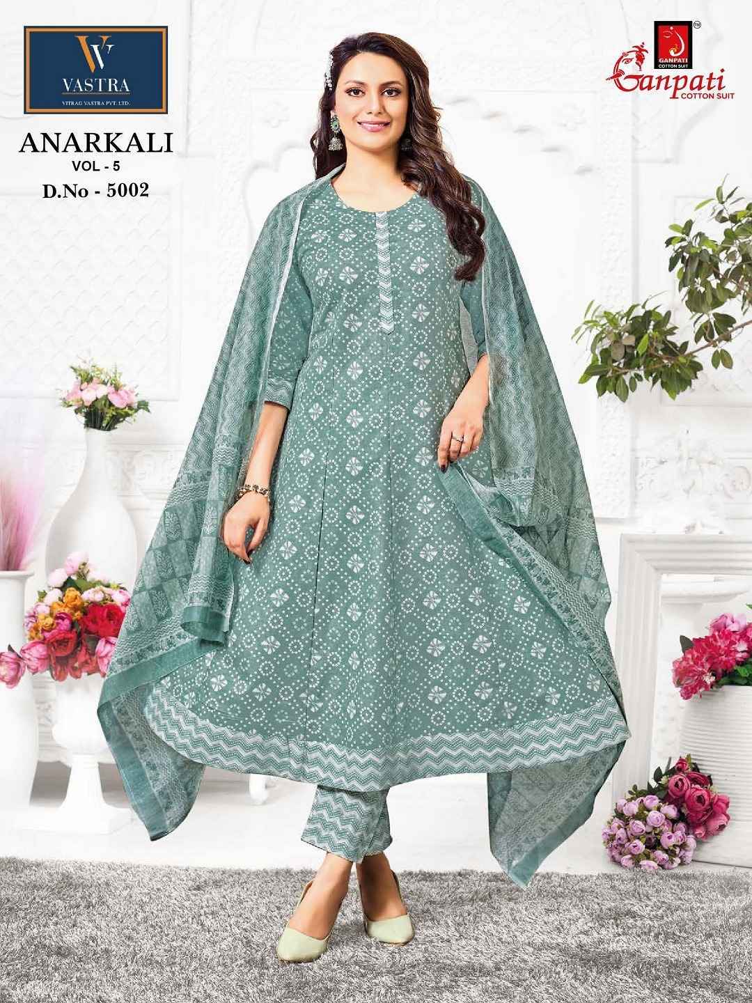 GANPATI ANARKALI VOL-5 HEAVY COTTON ANARKALI READYMADE SUITS ( 12 PCS CATALOGUE )