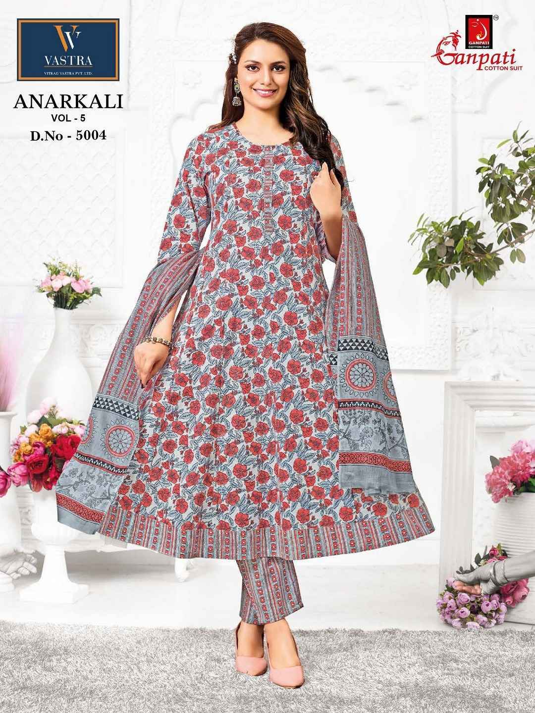 GANPATI ANARKALI VOL-5 HEAVY COTTON ANARKALI READYMADE SUITS ( 12 PCS CATALOGUE )