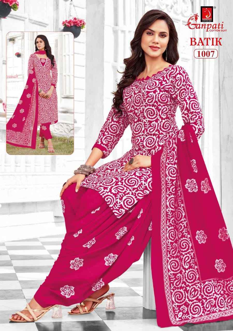 GANPATI BATIK VOL-10 HEAVY LAWN COTTON PRINTED DRESS MATERIAL AT WHOLESALE PRICE ( 15 PCS CATALOG )